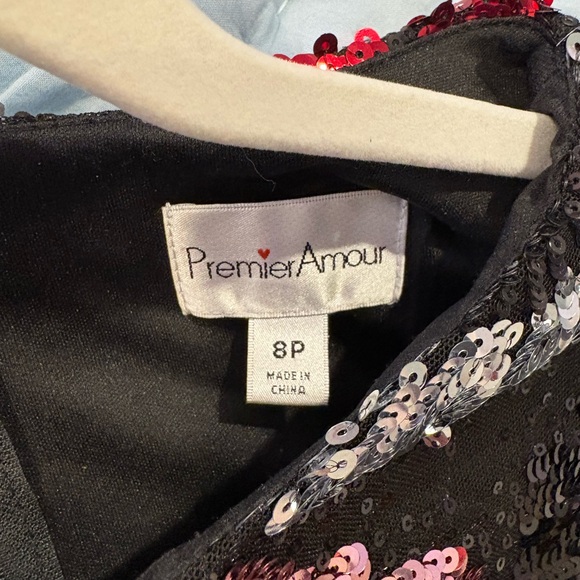 Premier Amour Long Sleeve Floral Sequin Dress - Black, Red, Pink - Picture 5 of 5